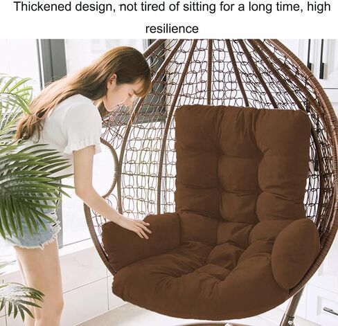 Basket Cushion Thickened and Enlarged Cushion Swings Singles Sofa Household Hanging Chair Cloth Indoor and Outdoor Cradles Chair Cushion (Black) in Saudi Arabia