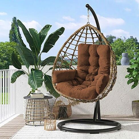 Basket Cushion Thickened and Enlarged Cushion Swings Singles Sofa Household Hanging Chair Cloth Indoor and Outdoor Cradles Chair Cushion (Black) in Saudi Arabia
