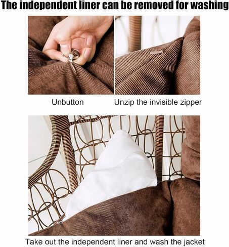 Basket Cushion Thickened and Enlarged Cushion Swings Singles Sofa Household Hanging Chair Cloth Indoor and Outdoor Cradles Chair Cushion (Black) in Saudi Arabia