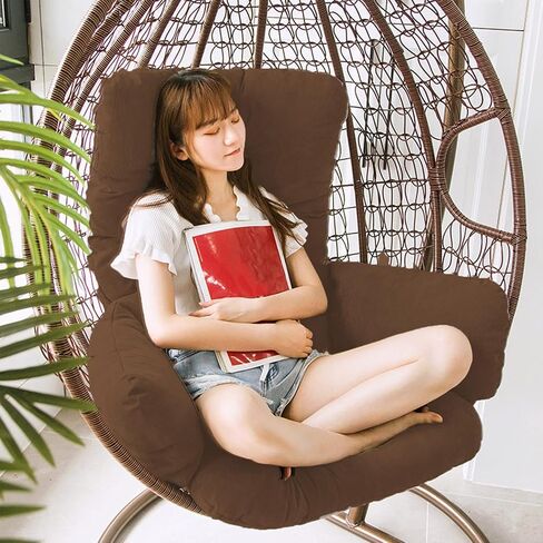 Basket Cushion Thickened and Enlarged Cushion Swings Singles Sofa Household Hanging Chair Cloth Indoor and Outdoor Cradles Chair Cushion (Black) in Saudi Arabia