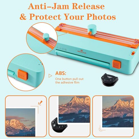 Mecolour Thermal Laminator Machine ، A4 Machine Machine سريع لمدة 3 دقائق ، مثالية للمعلمين أو المكاتب الصغيرة أو الأعمال أو المنزل ، 110 فولت in Kuwait