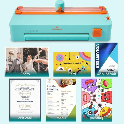 Mecolour Thermal Laminator Machine ، A4 Machine Machine سريع لمدة 3 دقائق ، مثالية للمعلمين أو المكاتب الصغيرة أو الأعمال أو المنزل ، 110 فولت in Kuwait