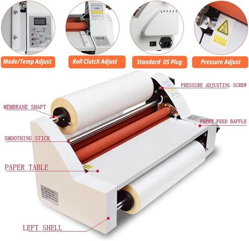 آلة LARAATOR مع 17 "لفة فيلم" ، آلة التصفيح الباردة الساخنة/آلة التصفيح الحرارية ذات الوجهين المزدوج للمكاتب المدرسية الاستخدام التجاري 110 فولت in Kuwait