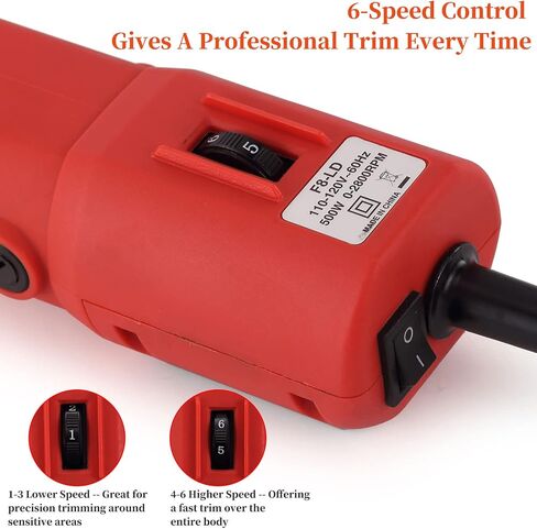 Duckboy Clippers Clippers لحيوانات المعاطف السميكة ، و 500 واط آلة قص كهربائية محترفة للماشية المهر الحصان والكلاب الكبيرة للماشية الاستمالة ، و 6 سرعات و 2 شفرات القص القابلة للفصل in Kuwait