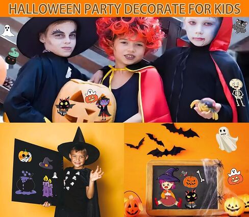 30 ورقة ملصقات Halloween Make-A-Face للأطفال-6 تصميمات ملصقات DIY فريدة من نوعها للقرع ، Ghost ، Witch | خدعة أو علاج الحفلات ، الحرف الفصول الدراسية in Kuwait
