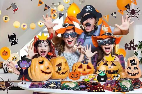 30 ورقة ملصقات Halloween Make-A-Face للأطفال-6 تصميمات ملصقات DIY فريدة من نوعها للقرع ، Ghost ، Witch | خدعة أو علاج الحفلات ، الحرف الفصول الدراسية in Kuwait