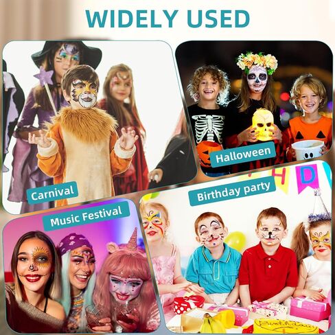 50 PCS Face Paint Stency ، قوالب فنون للوجه القابلة لإعادة الاستخدام للجسم لجميع القديسين ، مكياج الحفلات وفن الوشم المؤقت in Saudi Arabia