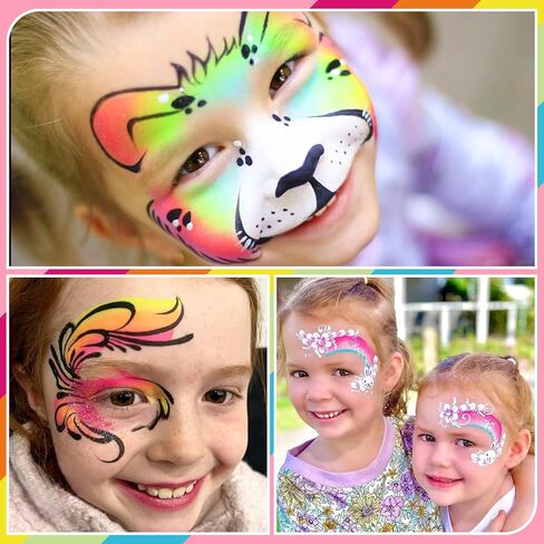 Drawdart Face Body Paint Kit, 15 Colors Face Painting Palette with 10 Pcs Artist Brushes| Facepaint Makeup Kit Ideal for Halloween SFX Cosplay Party Costume Makeup in Saudi Arabia
