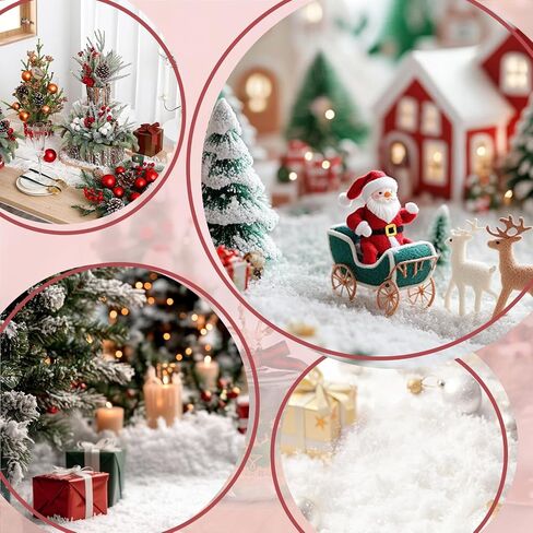 100G مسحوق التدفق ، الألياف المخملية لحرف شجرة عيد الميلاد/Taba Squishy/Nails Art/Doll Decorations/DIY مشهد (أبيض) in Saudi Arabia