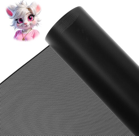 1 Roll 0.5mm Hole Black Eye Mesh 39.37 x11.81in Custom 0.2mm Thick PVC Plastic Net Waterproof Printable Cosplay Eye Mesh for DIY Animal Eyes Eyelids Furries Cosplay Props Handicrafts (Black) in Saudi Arabia