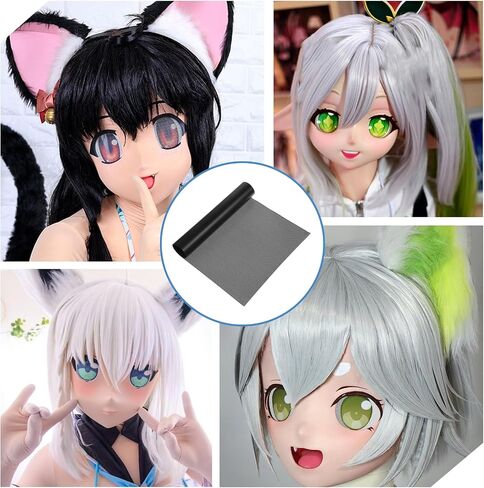 1 Roll 0.5mm Hole Black Eye Mesh 39.37 x11.81in Custom 0.2mm Thick PVC Plastic Net Waterproof Printable Cosplay Eye Mesh for DIY Animal Eyes Eyelids Furries Cosplay Props Handicrafts (Black) in Saudi Arabia