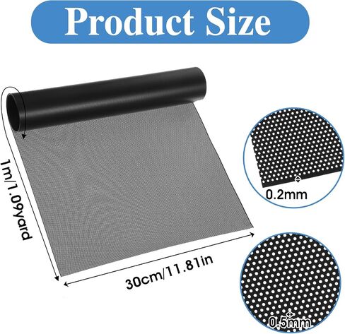 1 Roll 0.5mm Hole Black Eye Mesh 39.37 x11.81in Custom 0.2mm Thick PVC Plastic Net Waterproof Printable Cosplay Eye Mesh for DIY Animal Eyes Eyelids Furries Cosplay Props Handicrafts (Black) in Saudi Arabia