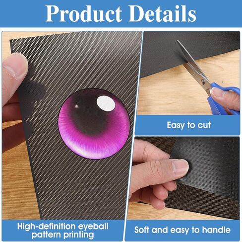 1 Roll 0.5mm Hole Black Eye Mesh 39.37 x11.81in Custom 0.2mm Thick PVC Plastic Net Waterproof Printable Cosplay Eye Mesh for DIY Animal Eyes Eyelids Furries Cosplay Props Handicrafts (Black) in Saudi Arabia