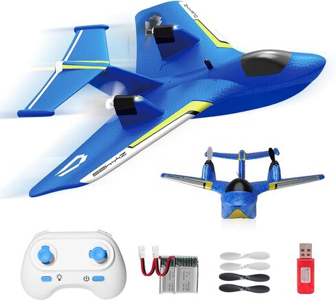 RC Water Plane ، طائرة RC لأراضي المياه والهواء ، ألعاب طائرة تحكم عن بعد ، 2.4 جيجا هرتز 6 محاور مثبتات Gyro RTF طائرة طائرة طائرة طائرة طائرة طائرة طائرة طائرة للأطفال البالغين (الأزرق) (الأزرق) in Kuwait