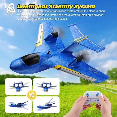 RC Water Plane ، طائرة RC لأراضي المياه والهواء ، ألعاب طائرة تحكم عن بعد ، 2.4 جيجا هرتز 6 محاور مثبتات Gyro RTF طائرة طائرة طائرة طائرة طائرة طائرة طائرة طائرة للأطفال البالغين (الأزرق) (الأزرق) in Kuwait