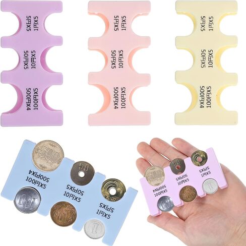 4pcs Japanese Yen Coin Holders, Japanese Coins Organizer Dispenser Hard Case 6 Slots Portable Storage Rectangle Plastic Coin Stand Sorter Collection Purse Travel Car(Blue,Purple,Yellow,Pink) in Saudi Arabia