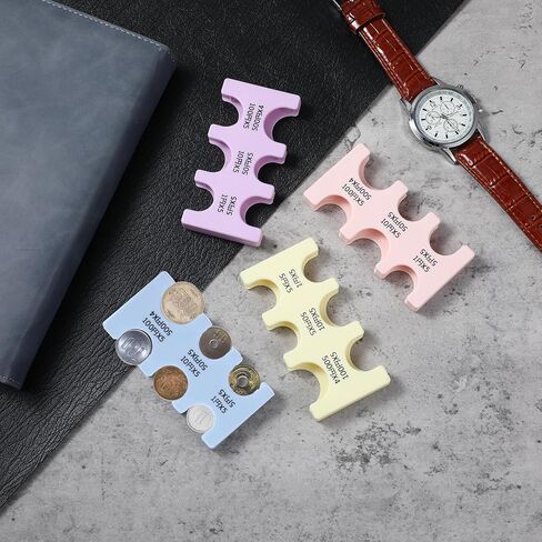 4pcs Japanese Yen Coin Holders, Japanese Coins Organizer Dispenser Hard Case 6 Slots Portable Storage Rectangle Plastic Coin Stand Sorter Collection Purse Travel Car(Blue,Purple,Yellow,Pink) in Saudi Arabia