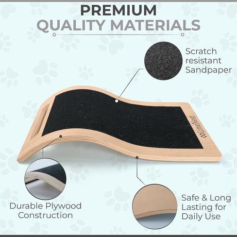 Dog Scratch Board for Nails – Dog Nail Scratch Pad with 2 Extra Sandpapers & Training Guide – Safe Dog Nail File Board for Natural Trimming – Dog Nail Board for All Sizes (Patent Pending) in Saudi Arabia