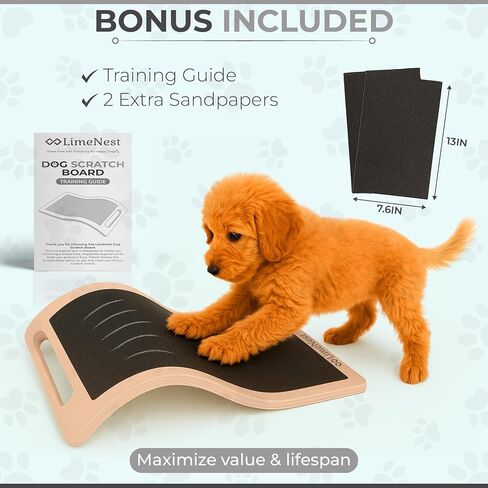 Dog Scratch Board for Nails – Dog Nail Scratch Pad with 2 Extra Sandpapers & Training Guide – Safe Dog Nail File Board for Natural Trimming – Dog Nail Board for All Sizes (Patent Pending) in Saudi Arabia