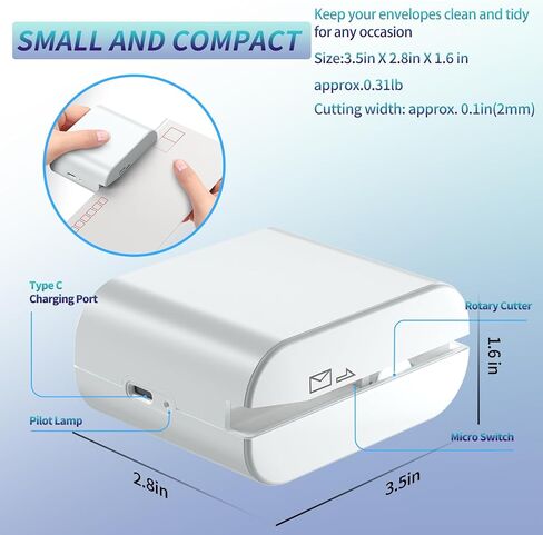 Rechargeable Electric Letter Opener - Automatic Letter Opener Envelope Slitter, Electric Letter Opener Envelope Slitter for Universal Mail and Envelopes,Blue in Saudi Arabia