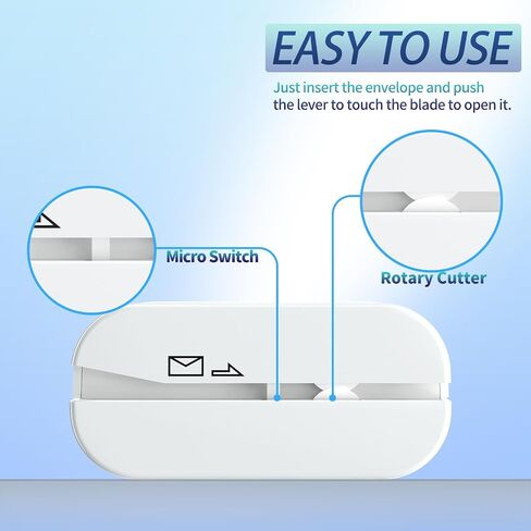 Rechargeable Electric Letter Opener - Automatic Letter Opener Envelope Slitter, Electric Letter Opener Envelope Slitter for Universal Mail and Envelopes,Blue in Saudi Arabia