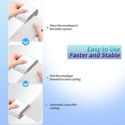 Rechargeable Electric Letter Opener - Automatic Letter Opener Envelope Slitter, Electric Letter Opener Envelope Slitter for Universal Mail and Envelopes,Blue in Saudi Arabia