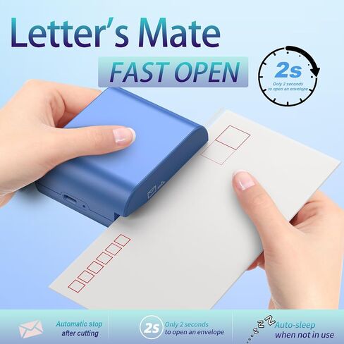 Rechargeable Electric Letter Opener - Automatic Letter Opener Envelope Slitter, Electric Letter Opener Envelope Slitter for Universal Mail and Envelopes,Blue in Saudi Arabia