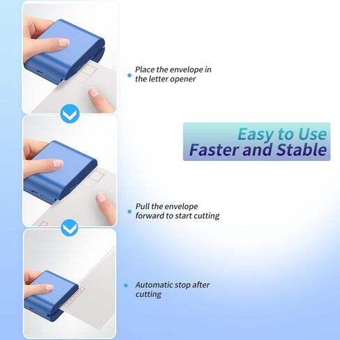 Rechargeable Electric Letter Opener - Automatic Letter Opener Envelope Slitter, Electric Letter Opener Envelope Slitter for Universal Mail and Envelopes,Blue in Saudi Arabia