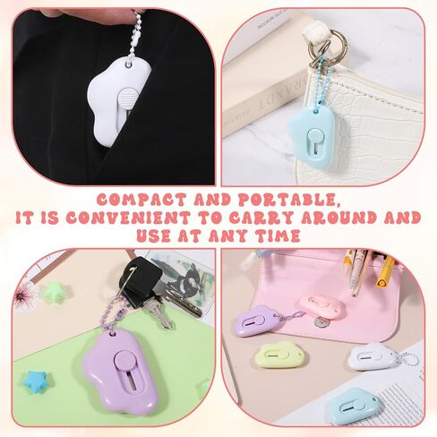 5 Pcs Cloud Shaped Retractable Box Cutter Set, Envelope Opener With Key Rings Stainless Steel Blade, Portable Cute Box Cutter Package Opener for Office Home School Stationery Diy Crafts in Saudi Arabia