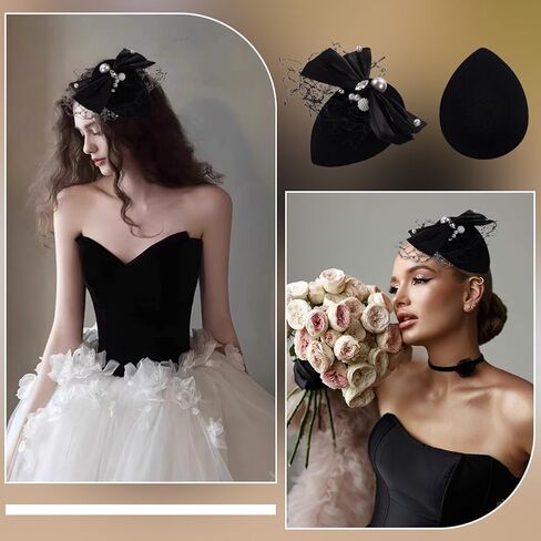 FINGERINSPIRE 10 PCS Fascinator Hat Base 3.9x5 Inch EVA Cloth Hat Fascinator Millinery Base Black Teardrop Hat Base Cocktail Hats Making Base Women Hat Craft Supply for Party Millinery Hat DIY Making in Saudi Arabia