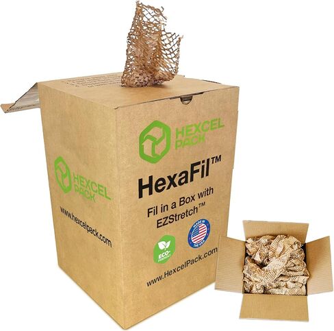 Hexafil Honeycomb Packing Paper - حشو ملائم للبيئة ومستدامة للشحن والمتحرك ، مواد التعبئة المبطنة في صندوق الموزع ، بديل لـ Bubble Wrap - Natural ، 12 "× 1700" in Kuwait