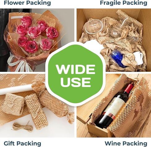 Hexafil Honeycomb Packing Paper - حشو ملائم للبيئة ومستدامة للشحن والمتحرك ، مواد التعبئة المبطنة في صندوق الموزع ، بديل لـ Bubble Wrap - Natural ، 12 "× 1700" in Kuwait