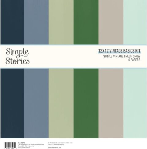Simple Stories Vintage Basics Kit 12"X12" Snow - (6) 12x12 Cardstock Papers in Saudi Arabia