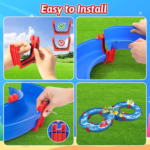 ألعاب منسقة المياه للطفل ، 50 PCS DIY Kids Water Fands Track Trace Toy Blayset ، Summer Beach Backyard Pool في الهواء الطلق للأطفال من عمر 4 إلى 8 سنوات ، ولعب الأطفال والبنات الصغار in Kuwait