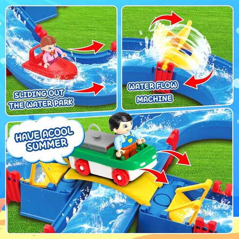 ألعاب منسقة المياه للطفل ، 50 PCS DIY Kids Water Fands Track Trace Toy Blayset ، Summer Beach Backyard Pool في الهواء الطلق للأطفال من عمر 4 إلى 8 سنوات ، ولعب الأطفال والبنات الصغار in Kuwait