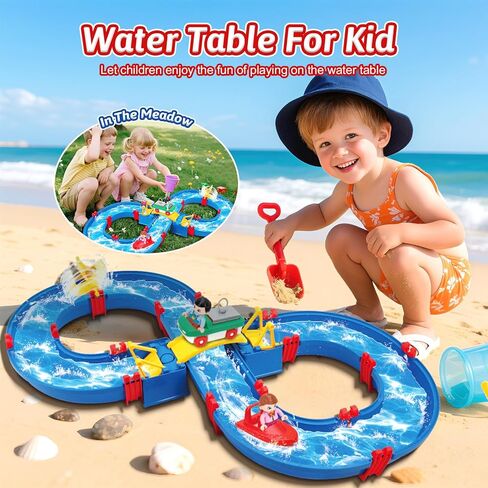 ألعاب منسقة المياه للطفل ، 50 PCS DIY Kids Water Fands Track Trace Toy Blayset ، Summer Beach Backyard Pool في الهواء الطلق للأطفال من عمر 4 إلى 8 سنوات ، ولعب الأطفال والبنات الصغار in Kuwait