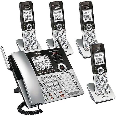 نظام أعمال VTech الصغير 80-0328-00 4 خط من اللاسلكي ، الفضة/الأسود in Kuwait