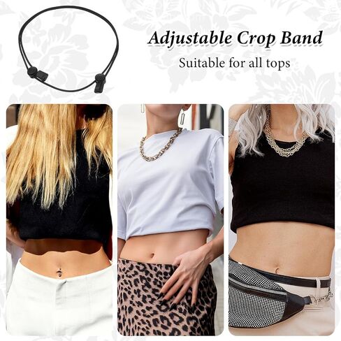 3 PCS CROUS TACK BAND القميص القابل للتعديل ، فرقة توك فرقة بطن تسرب نطاقات مرنة ، أداة محصول غير مرئية غير مرئية لشراء قميص سترة من أعلى النمط إكسسوارات الملابس السوداء 17.72 × 0.12 بوصة in Saudi Arabia