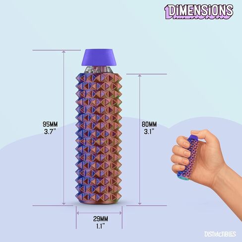 Sensory Roller Fidget Toy with Clicker, Tactile Spikes for Anxiety, Stress Relief, Pain Stim, Autism & Over Stimulation with Lanyard (Black) in Kuwait