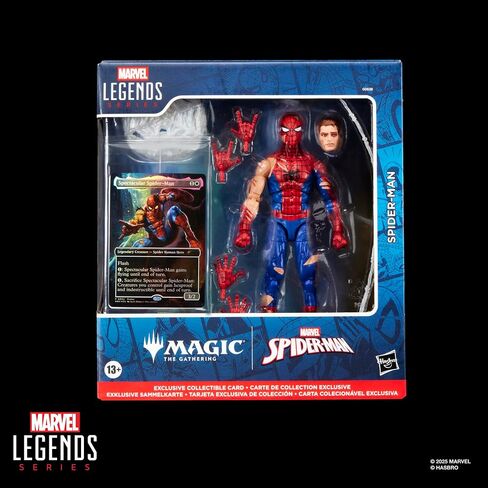 Spider-Man Marvel Legends Series Magic: The Gathering Battle-Damaged, 6-Inch Action Figure Toy & Exclusive Foil Collectible Card Game Trading Card in Saudi Arabia