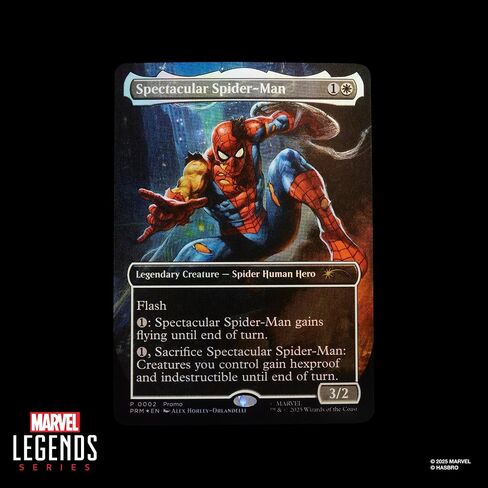 Spider-Man Marvel Legends Series Magic: The Gathering Battle-Damaged, 6-Inch Action Figure Toy & Exclusive Foil Collectible Card Game Trading Card in Saudi Arabia