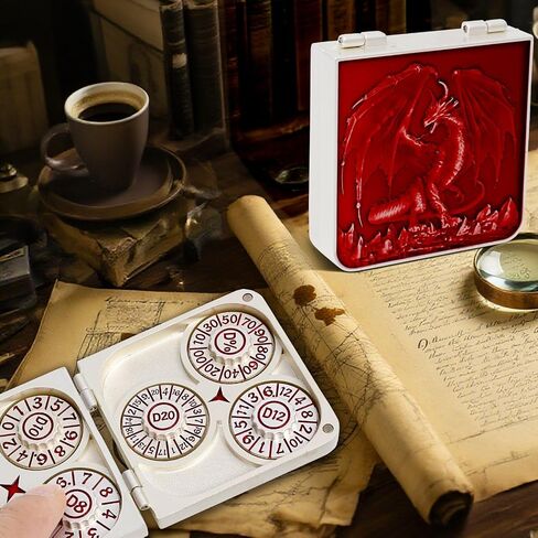 Spinner Dice 7 in 1 Metal Dragon Design ، Dial Rotary Dial 7 in 1 D & D ألعاب D&D قابلة للطي ، الانتهاء من البرونز العتيقة (البرونز العتيق) in Saudi Arabia