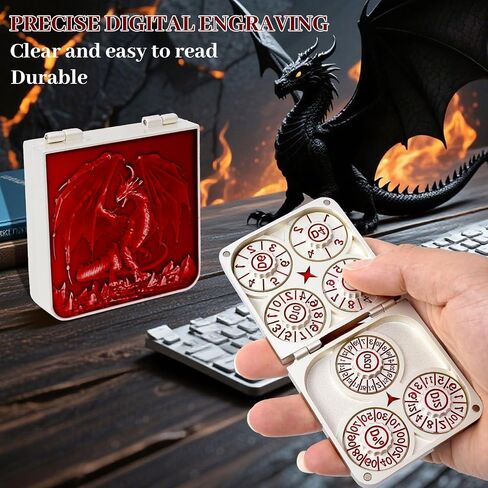 Spinner Dice 7 in 1 Metal Dragon Design ، Dial Rotary Dial 7 in 1 D & D ألعاب D&D قابلة للطي ، الانتهاء من البرونز العتيقة (البرونز العتيق) in Saudi Arabia