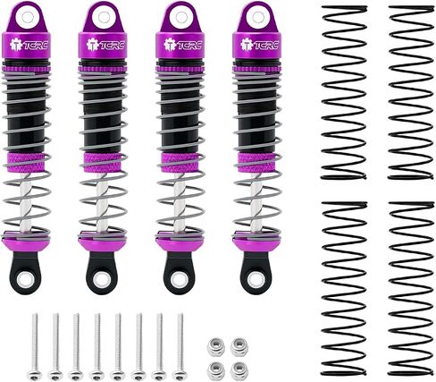 4PCS Aluminum RC Oil-Filled Shock Absorber Damper Set Replaceable Linear Rate Springs & Progressive Rate Springs for Redcat Ascent-18 1/18 RC Crawler Upgrades in Saudi Arabia