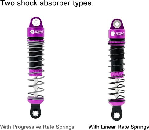 4PCS Aluminum RC Oil-Filled Shock Absorber Damper Set Replaceable Linear Rate Springs & Progressive Rate Springs for Redcat Ascent-18 1/18 RC Crawler Upgrades in Saudi Arabia