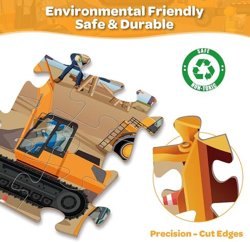 Construction Floor Puzzle for Kids - 48 Pieces Large Construction Vehicle Jigsaw Puzzles for Kids 3-5, Toddler Learning Preschool Educational Toys 12 Month+, Birthday Christmas Gifts for Boys Girls in Saudi Arabia