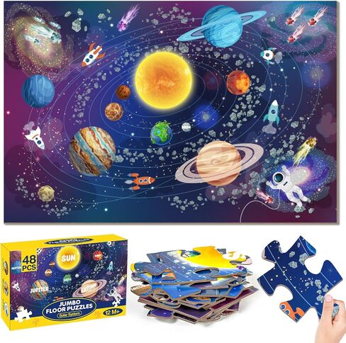 Construction Floor Puzzle for Kids - 48 Pieces Large Construction Vehicle Jigsaw Puzzles for Kids 3-5, Toddler Learning Preschool Educational Toys 12 Month+, Birthday Christmas Gifts for Boys Girls in Saudi Arabia