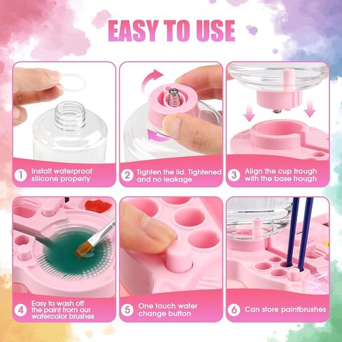 Multi-Functional Brush Rinsing Tools, Paint Brush Cleaner Water Cycle Rinse, Palette, Paint Brush Storage and Cleaning 3-in-1 Creative Gift for Artist Kids in Saudi Arabia