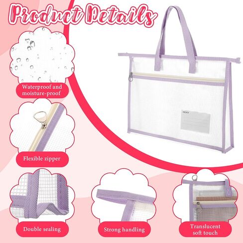 6 Pcs A4 Project Bag for Quilting Craft Storage for Quilters Clear Mesh Design Art Supply Bag Artwork Storage Organize for Artworks Charts and Teaching Material Multipurpose (13.4 x 10.2 Inch) in Saudi Arabia