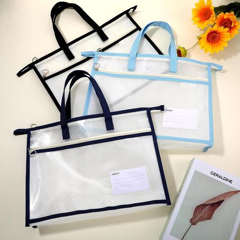 6 Pcs A4 Project Bag for Quilting Craft Storage for Quilters Clear Mesh Design Art Supply Bag Artwork Storage Organize for Artworks Charts and Teaching Material Multipurpose (13.4 x 10.2 Inch) in Saudi Arabia